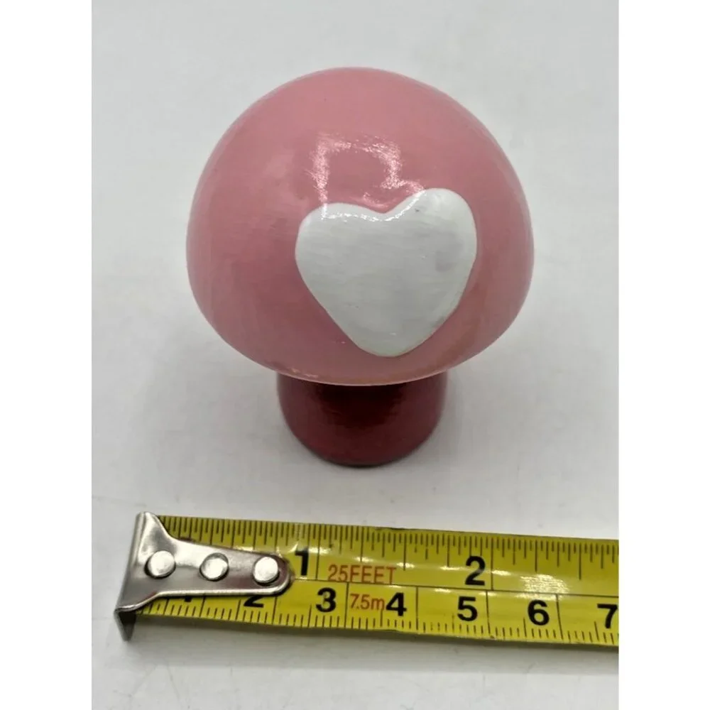 Bullseye’s Playground Valentine’s Day Target Ceramic Heart Mushroom Decor Retro